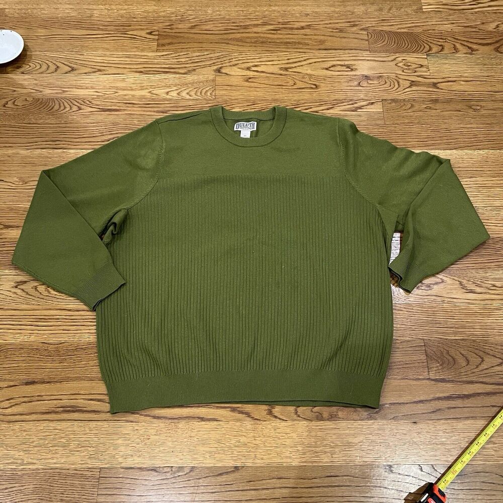 Duluth‎ Trading Co. Mens Crewneck Sweater 2XL Green 50% Coolmax 35% Merino Wool